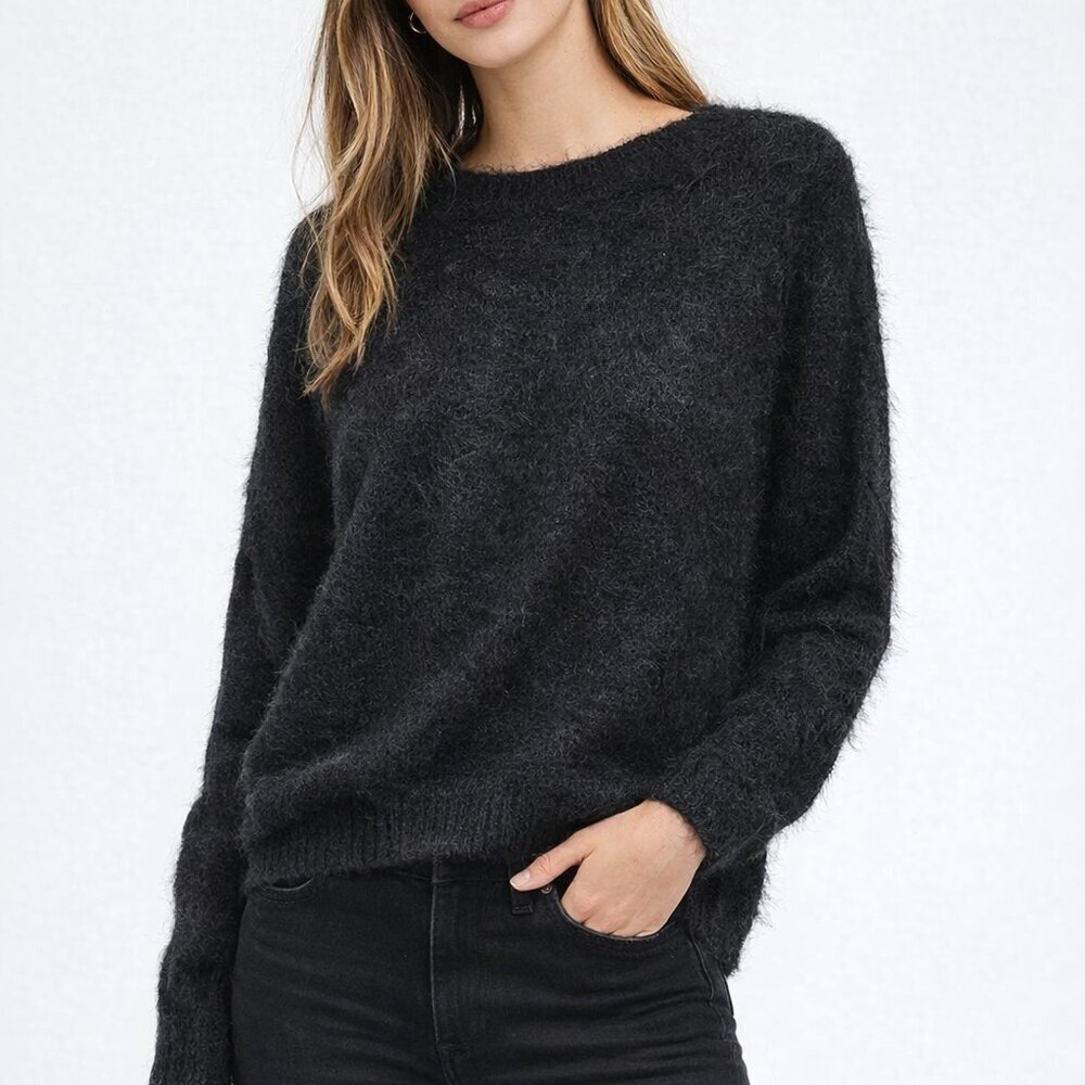 NWT French Connection Meena Fluffy Boat Neck Jumper Sz S
